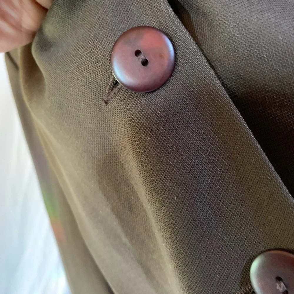Vintage Wool Brown Oversize Blazer flare sleeve‎ Art Student Retro 80s 90s Large - Picture 7 of 12